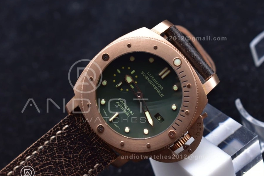 Super Edition N Bronzo Calfskin P.9000 PAM382 VSF 987 V Clone Strap 1:1 Distressed WrinkleFree Best on Brown 1008